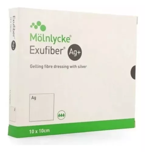 Exufiber AG+ 10×10 (Simil Aquacel AG+ Extra Plata), Mölnlycke